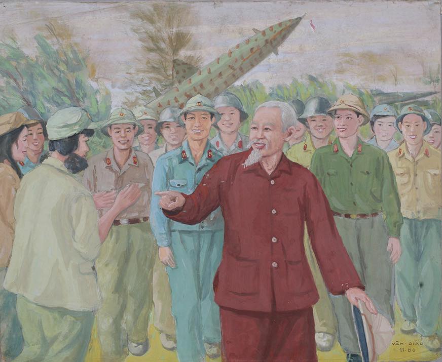 HỌA SĨ VĂN GIÁO VÀ TÁC PHẨM “BÁC HỒ THĂM ĐƠN VỊ TÊN LỬA”
