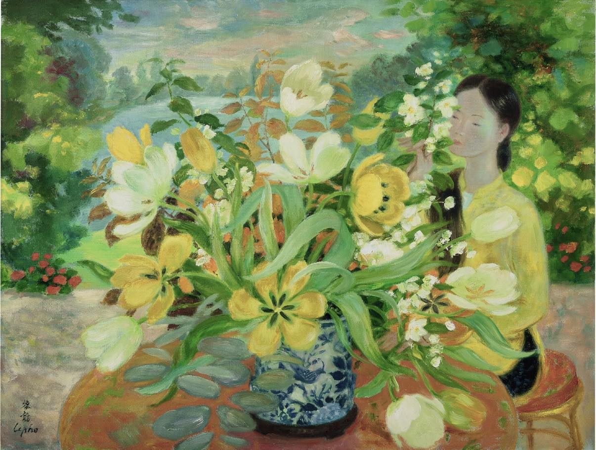 LÊ PHỔ – “ARRANGING FLOWERS”: SẮC XANH RỰC RỠ VÀ SỨC HÚT TRÊN THỊ TRƯỜNG QUỐC TẾ