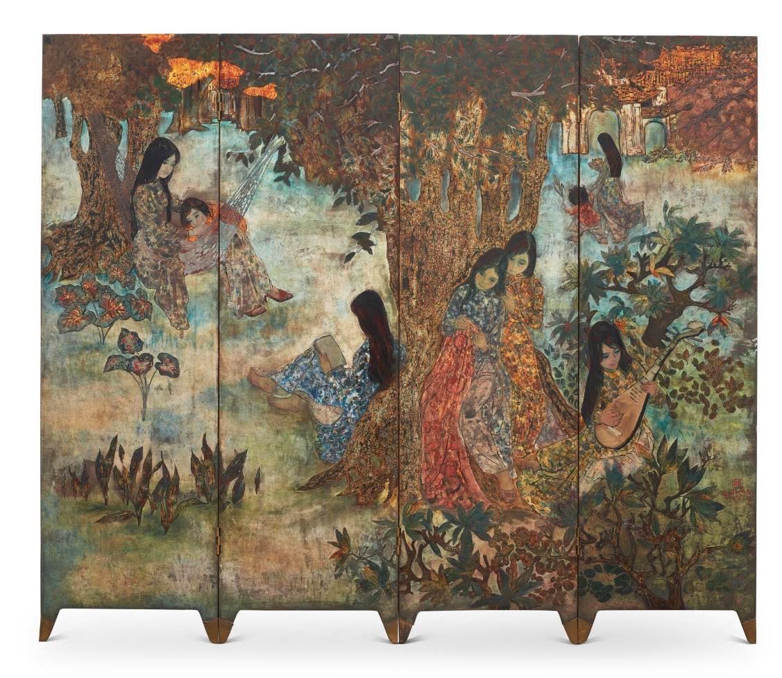 TRẦN VĂN HÀ – “Women in a garden / Procession scene”