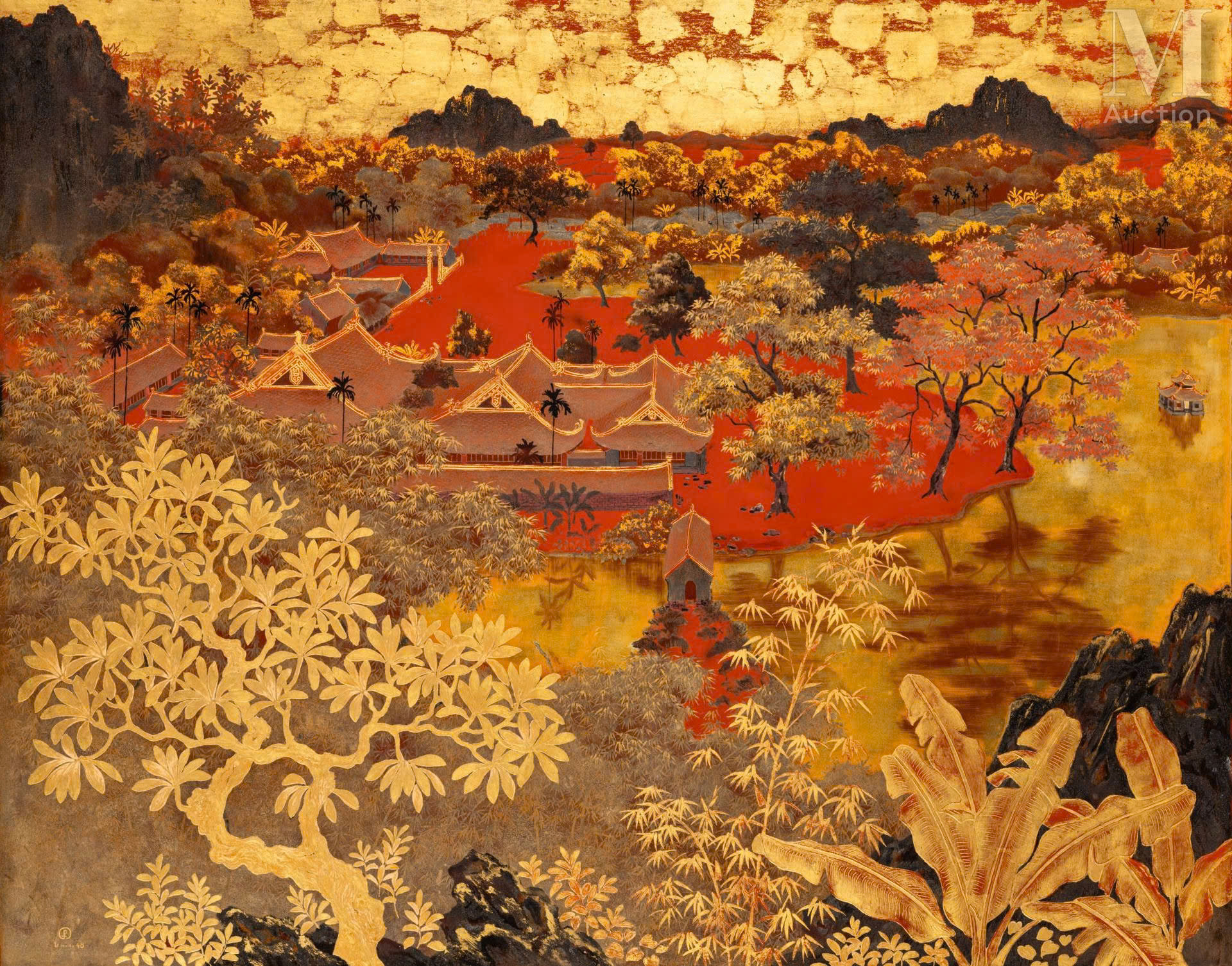 A painting of a villageAI-generated content may be incorrect.