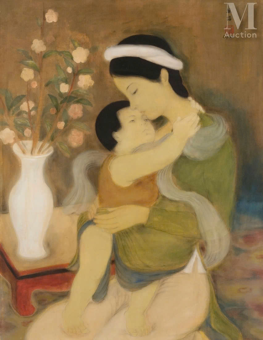 A painting of a person holding a childAI-generated content may be incorrect.