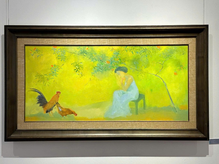 A painting of a person and a roosterDescription automatically generated
