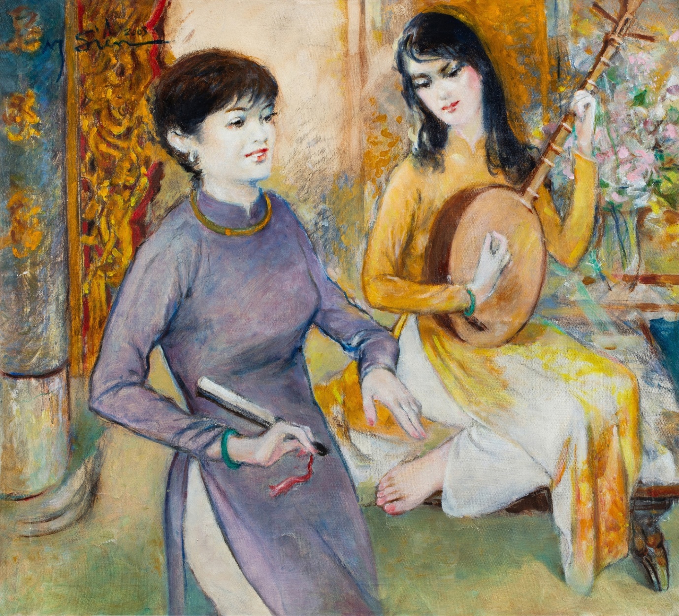 Artwork by Nguyen Siên, The Duet, Made of oil on canvas